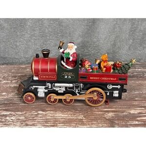 Roman Inc. Musical Christmas Train Santa Teddy Bear Gifts Tree